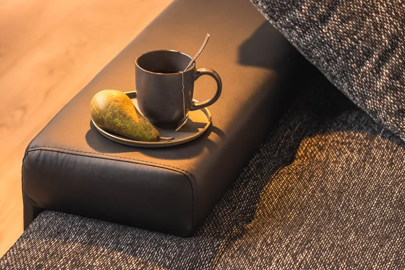 U-Vuodesohva Mojen Käännettävä Keinonahka - Musta/Tummanharmaa - Huonekalut - Sohva - Nahkasohva