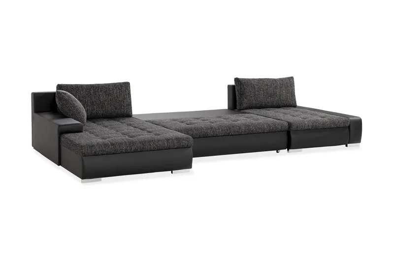 U-Vuodesohva Mojen Käännettävä Keinonahka - Musta/Tummanharmaa - Huonekalut - Sohva - Nahkasohva