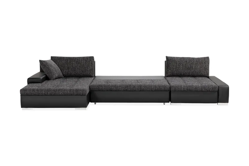 U-Vuodesohva Mojen Käännettävä Keinonahka - Musta/Tummanharmaa - Huonekalut - Sohva - Nahkasohva