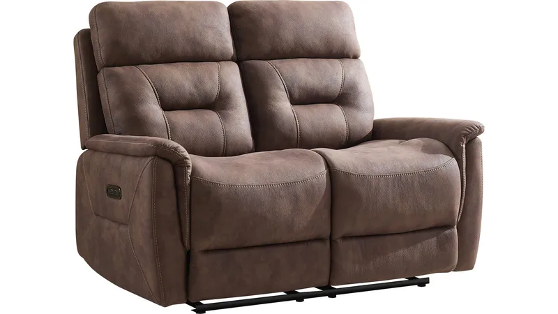 Novira 2-istuttava recliner-sohva, sähköinen, Ruskea