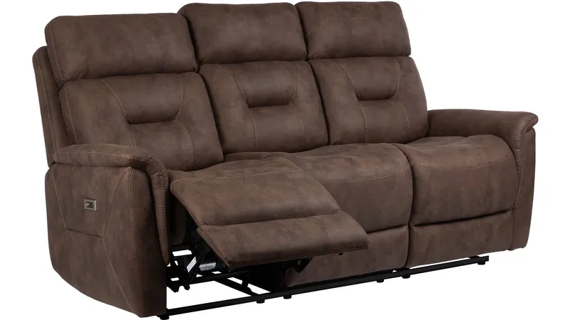 Novira 3-istuttava recliner-sohva, sähköinen, Ruskea