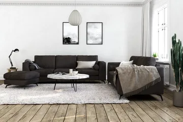 Ocean Lyx 3-istuttava Samettisohva - Tummanharmaa - Huonekalut - Sohva - 3:n istuttava sohva