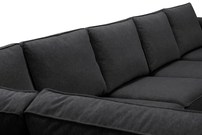 Optus 6-istuttava U-sohva divaanilla ja oikealla puolella olevalla lepotuoliosalla - Musta - Huonekalut - Sohva - Divaanisohva