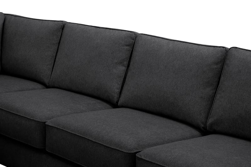 Optus 6-istuttava U-sohva divaanilla ja oikealla puolella olevalla lepotuoliosalla - Musta - Huonekalut - Sohva - Divaanisohva