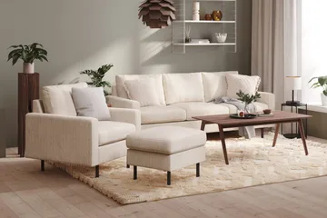 Peppe 3-istuttava Manchestersohva - Beige - Huonekalut - Sohva - 3:n istuttava sohva