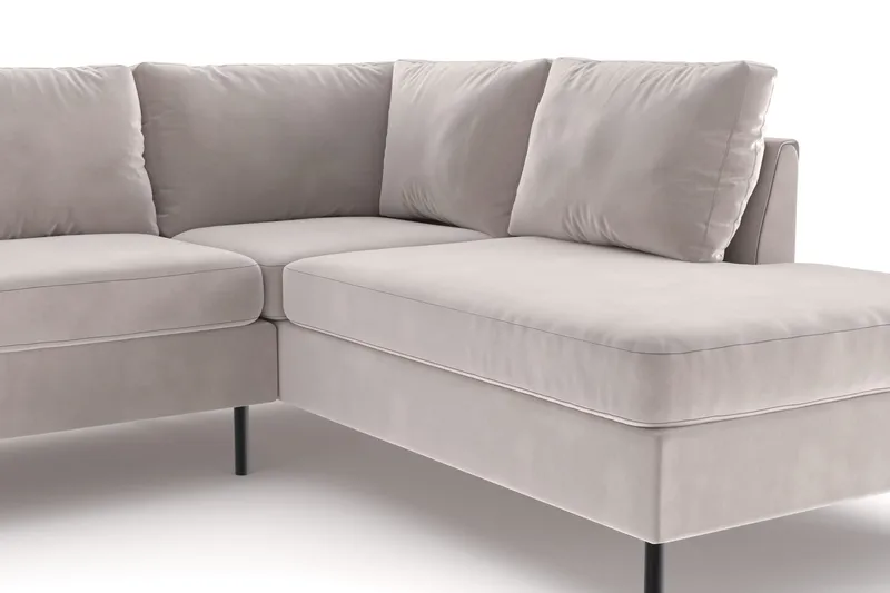 Peppe 4-istuttava Oikeakätinen L-muotoinen Divaanisohva Manchesterista - Beige - Huonekalut - Sohva - Divaanisohva