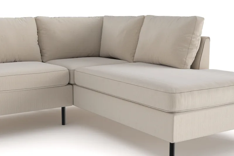 Peppe 4-istuttava Oikeakätinen L-muotoinen Divaanisohva Manchesterista - Greige - Huonekalut - Sohva - Divaanisohva