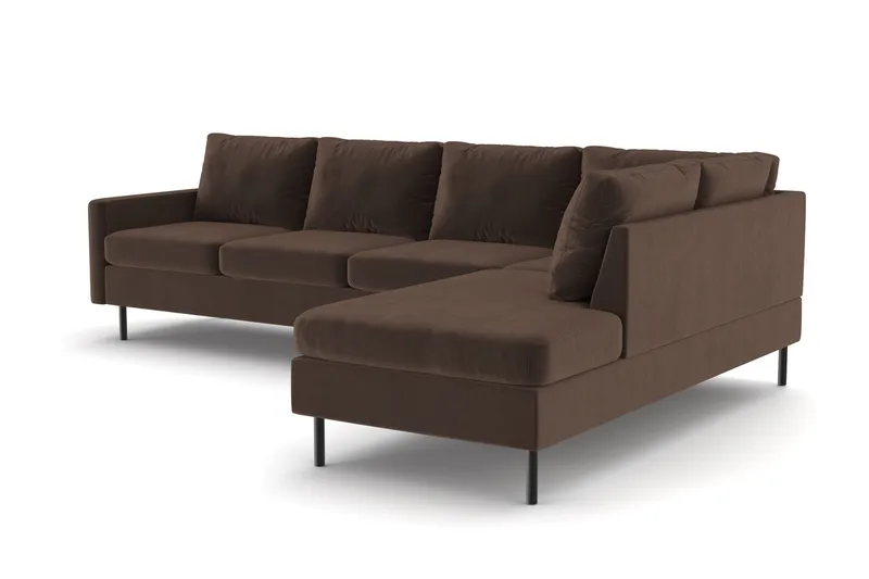 Peppe 4-istuttava Oikeakätinen L-muotoinen Divaanisohva Manchesterista - Ruskea - Huonekalut - Sohva - Divaanisohva