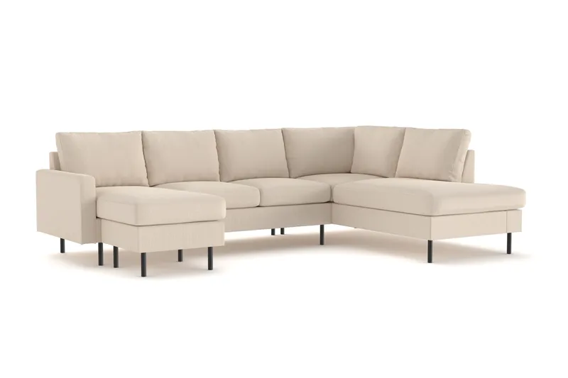 Peppe 4-istuttava Oikeakätinen U-muotoinen Sohva Divaanilla ja Divaaniosalla Manchesterista - Greige - Huonekalut - Sohva - Divaanisohva