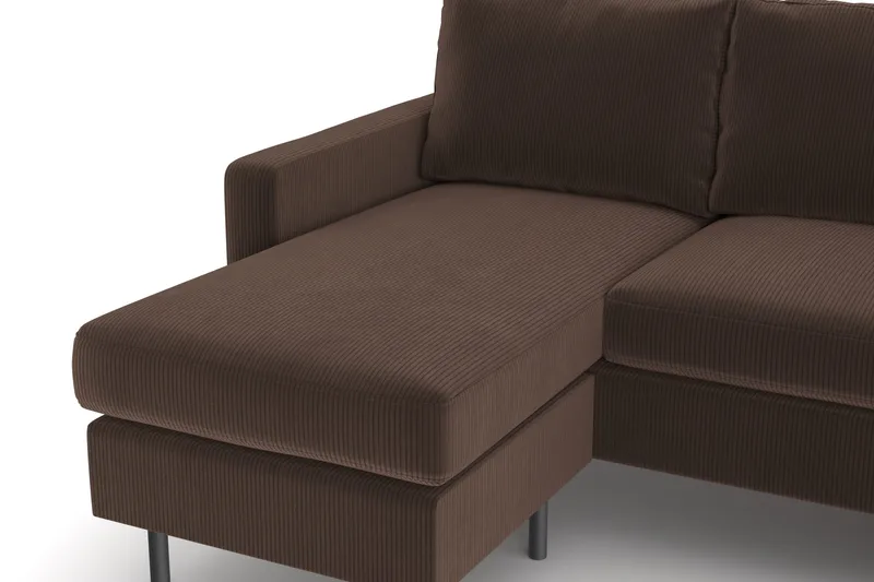 Peppe 4-istuttava Oikeakätinen U-muotoinen Sohva Divaanilla ja Divaaniosalla Manchesterista - Ruskea - Huonekalut - Sohva - Divaanisohva