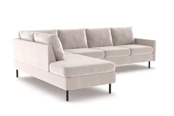 Peppe 4-istuttava Vasenkätinen L-muotoinen Divaanisohva Manchesterista - Beige - Huonekalut - Sohva - Divaanisohva