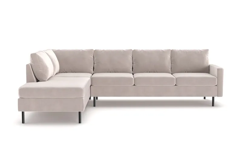 Peppe 4-istuttava Vasenkätinen L-muotoinen Divaanisohva Manchesterista - Beige - Huonekalut - Sohva - Divaanisohva