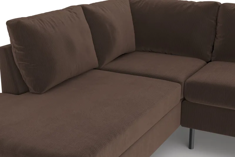 Peppe 4-istuttava Vasenkätinen L-muotoinen Divaanisohva Manchesterista - Ruskea - Huonekalut - Sohva - Divaanisohva