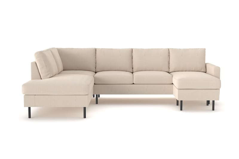 Peppe 4-istuttava Vasenkätinen U-muotoinen Sohva Divaanilla ja Leponurkkauksella Manchester-kankaasta - Greige - Huonekalut - Sohva - Divaanisohva