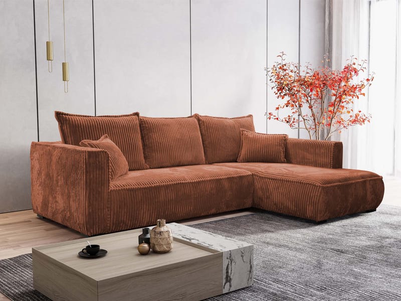 Puente 4-istuttava sohva divaanilla - ruskea - Huonekalut - Sohva - Kulmasohva