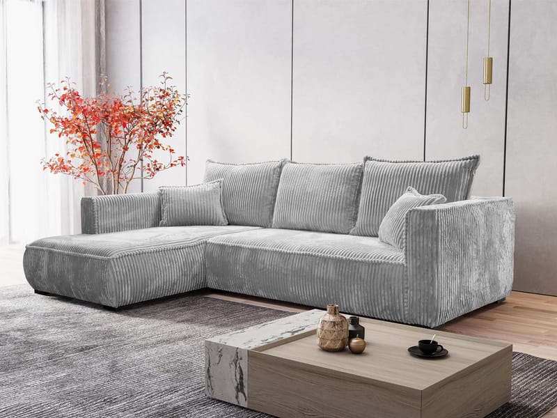 Puente 4-istuttava sohva divaanilla - vaaleanharmaa - Huonekalut - Sohva - Kulmasohva