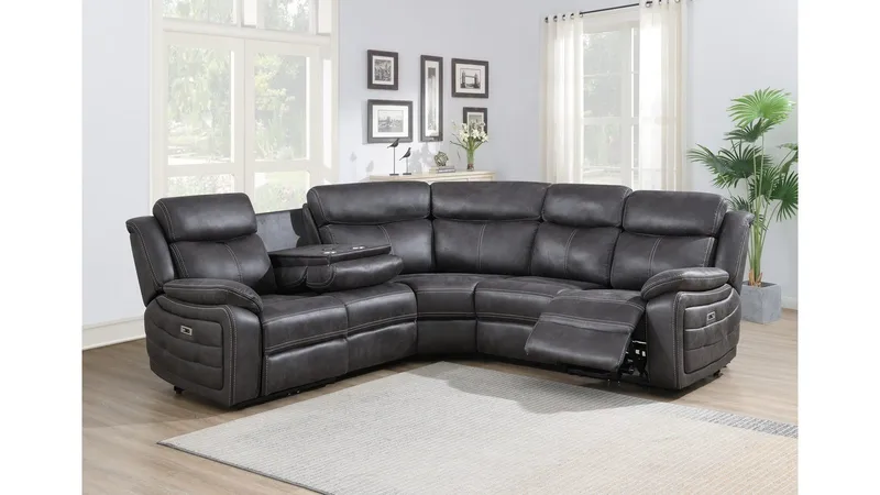 Recliner-kulmasohva Rindal manuaalinen, ruskeanharmaa