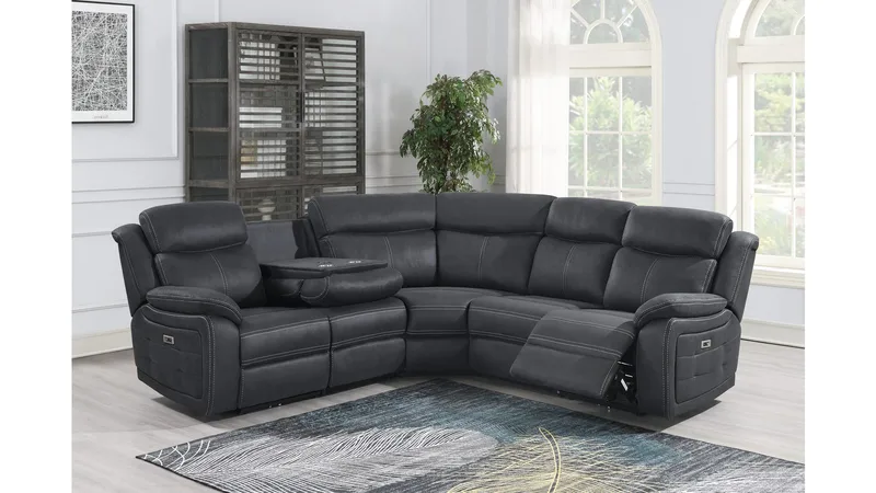 Recliner-kulmasohva Rindal sähköinen, harmaa
