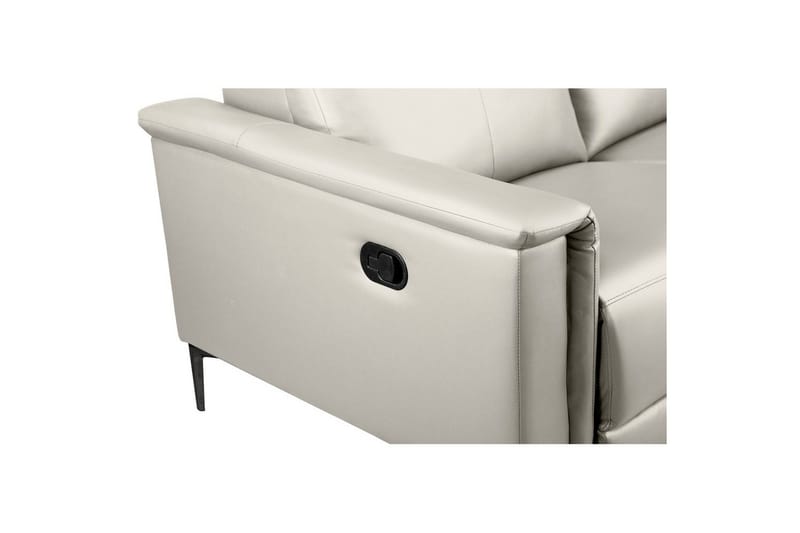 Recliner-sohva ilman kulmaa Loft24 2-istuttava sohva Lund kermanvärinen, nahka/PU, manuaalinen lepotuoli Cream White - Huonekalut - Sohva - Mekanismisohva - 2 istuttava mekanismisohva