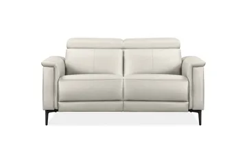 Recliner-sohva ilman kulmaa Loft24 2-istuttava sohva Lund kermanvärinen, nahka/PU, manuaalinen lepotuoli Cream White - Huonekalut - Sohva - Mekanismisohva - 2 istuttava mekanismisohva