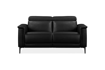 Recliner-sohva ilman kulmaa Loft24 2-istuttava sohva Lund musta, nahka/PU, sähkötoiminen recliner Svart, Graphite Grey - Huonekalut - Sohva - Mekanismisohva - 2 istuttava mekanismisohva