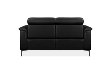 Recliner-sohva ilman kulmaa Loft24 2-istuttava sohva Lund musta, nahka/PU, sähkötoiminen recliner Svart, Graphite Grey - Huonekalut - Sohva - Mekanismisohva - 2 istuttava mekanismisohva