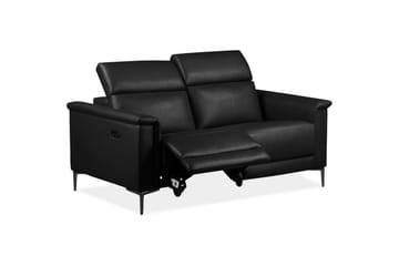 Recliner-sohva ilman kulmaa Loft24 2-istuttava sohva Lund musta, nahka/PU, sähkötoiminen recliner Svart, Graphite Grey - Huonekalut - Sohva - Mekanismisohva - 2 istuttava mekanismisohva
