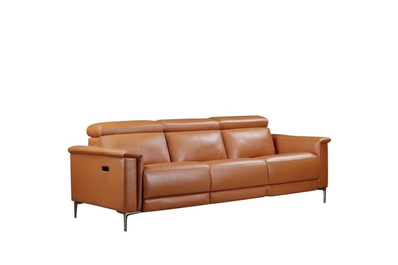 Recliner-sohva ilman kulmaa Loft24 3-istuttava sohva Lund Cognac Brun,Grå, undefined