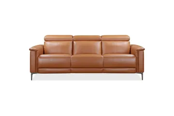 Recliner-sohva ilman kulmaa Loft24 3-istuttava sohva Lund Cognac Brun,Grå - Huonekalut - Sohva - Mekanismisohva - 3 istuttava mekanismisohva