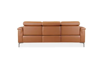 Recliner-sohva ilman kulmaa Loft24 3-istuttava sohva Lund Cognac Brun,Grå - Huonekalut - Sohva - Mekanismisohva - 3 istuttava mekanismisohva