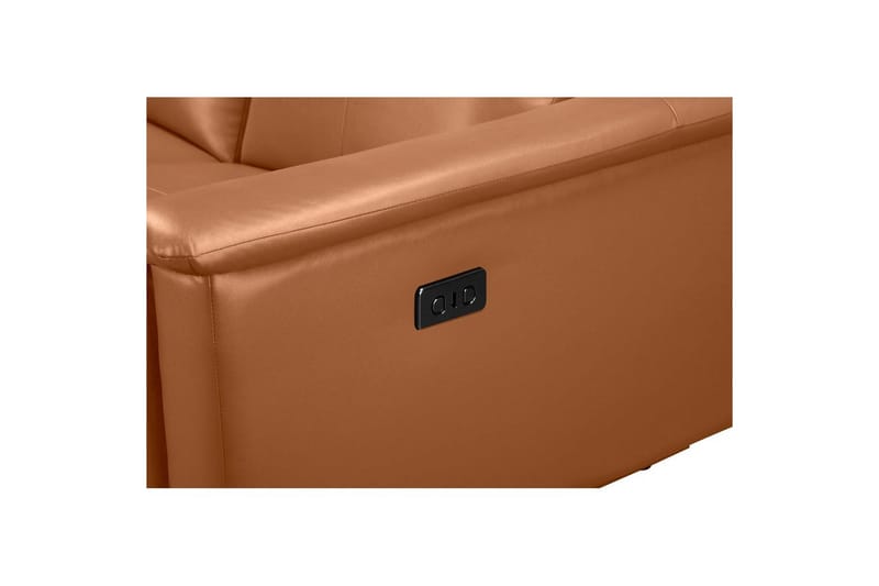 Recliner-sohva ilman kulmaa Loft24 3-istuttava sohva Lund Cognac Chocolate Brown,Grå - Huonekalut - Sohva - Mekanismisohva - 3 istuttava mekanismisohva