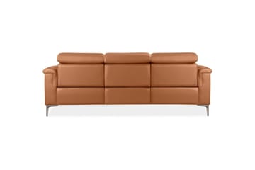 Recliner-sohva ilman kulmaa Loft24 3-istuttava sohva Lund Cognac Chocolate Brown,Grå - Huonekalut - Sohva - Mekanismisohva - 3 istuttava mekanismisohva