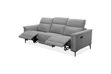 Recliner-sohva ilman kulmaa Loft24 3-istuttava sohva Lund Cognac Ljusgrå - Huonekalut - Sohva - Mekanismisohva - 3 istuttava mekanismisohva