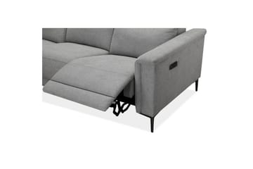 Recliner-sohva ilman kulmaa Loft24 3-istuttava sohva Lund Cognac Ljusgrå - Huonekalut - Sohva - Mekanismisohva - 3 istuttava mekanismisohva