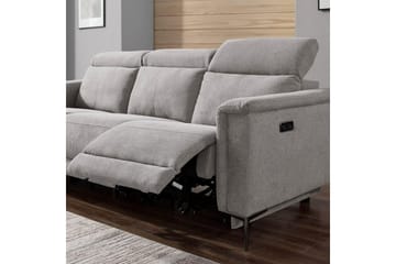 Recliner-sohva ilman kulmaa Loft24 3-istuttava sohva Lund Cognac Ljusgrå - Huonekalut - Sohva - Mekanismisohva - 3 istuttava mekanismisohva