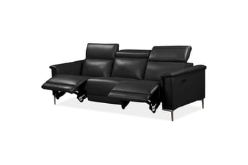 Recliner-sohva ilman kulmaa Loft24 3-istuttava sohva Lund Cognac Svart - Huonekalut - Sohva - Mekanismisohva - 3 istuttava mekanismisohva