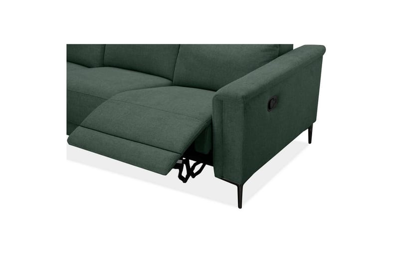 Recliner-sohva ilman kulmaa Loft24 3-istuttava sohva Lund Dark Green - Huonekalut - Sohva - Mekanismisohva - 3 istuttava mekanismisohva