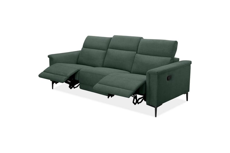 Recliner-sohva ilman kulmaa Loft24 3-istuttava sohva Lund Dark Green - Huonekalut - Sohva - Mekanismisohva - 3 istuttava mekanismisohva