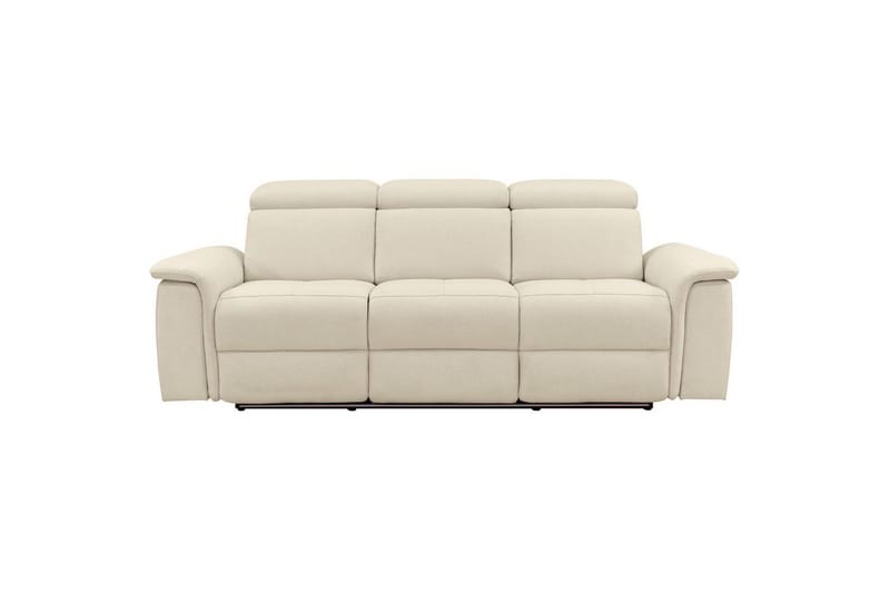 Recliner-sohva ilman kulmaa Loft24 3-istuttava sohva Rayland Vit - Huonekalut - Sohva - Mekanismisohva - 3 istuttava mekanismisohva