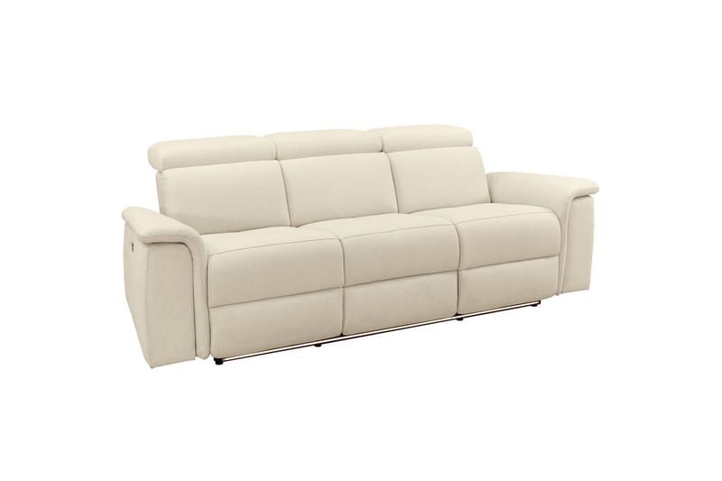 Recliner-sohva ilman kulmaa Loft24 3-istuttava sohva Rayland Vit - Huonekalut - Sohva - Mekanismisohva - 3 istuttava mekanismisohva