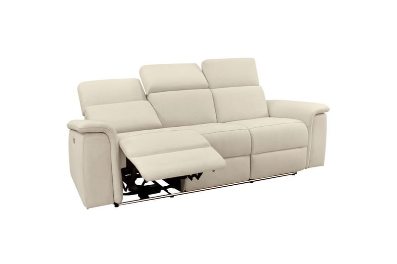 Recliner-sohva ilman kulmaa Loft24 3-istuttava sohva Rayland Vit - Huonekalut - Sohva - Mekanismisohva - 3 istuttava mekanismisohva