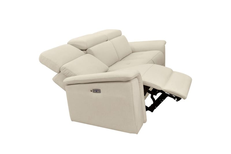 Recliner-sohva ilman kulmaa Loft24 3-istuttava sohva Rayland Vit - Huonekalut - Sohva - Mekanismisohva - 3 istuttava mekanismisohva
