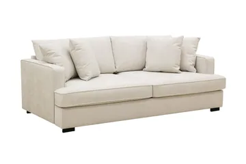 Rossita 3-istuttava syvä kangassohva - Beige - Huonekalut - Sohva - 3:n istuttava sohva