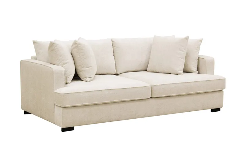 Rossita 3-istuttava Syvä Sohva Chenillestä - Trenza 06, Beige Chenille - Huonekalut - Sohva - 3:n istuttava sohva