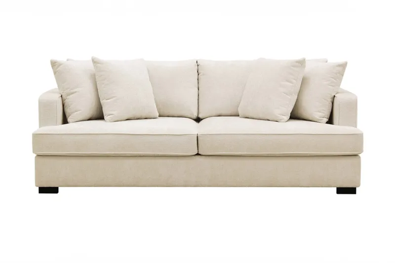 Rossita 3-istuttava Syvä Sohva Chenillestä, Trenza 06, Beige Chenille