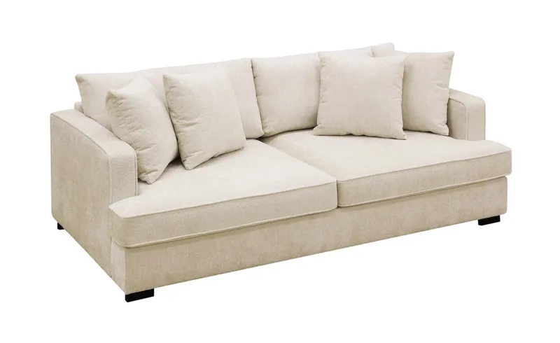 Rossita 3-istuttava Syvä Sohva Chenillestä - Trenza 06, Beige Chenille - Huonekalut - Sohva - 3:n istuttava sohva