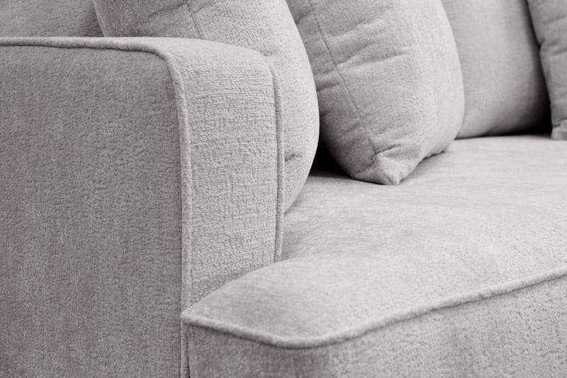 Rossita 3-istuttava Syvä Sohva Chenillestä - Vaaleanharmaa - Huonekalut - Sohva - 3:n istuttava sohva