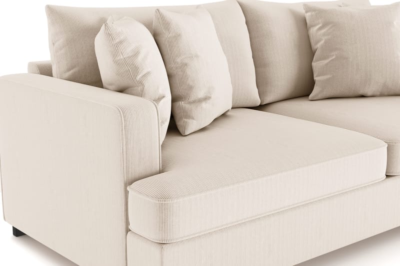 Rossita 3-istuttava Syvä Sohva Vakosametti - Beige - Huonekalut - Sohva - 3:n istuttava sohva