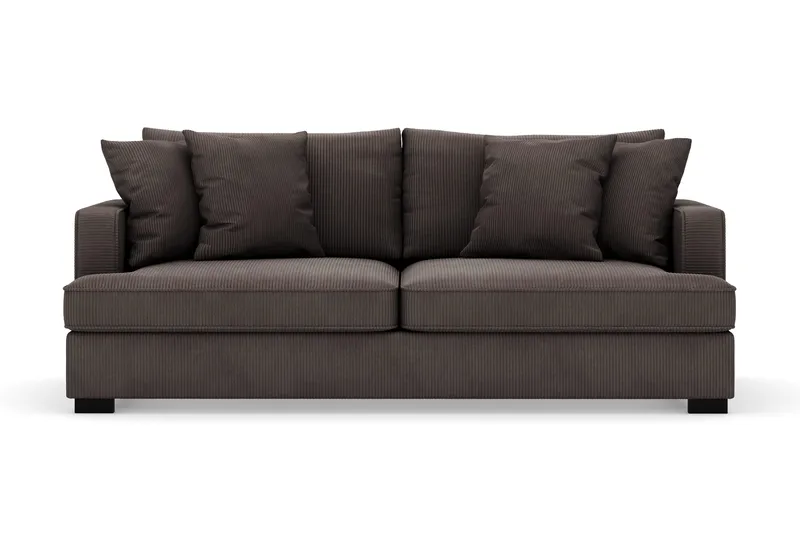 Rossita 3-istuttava Syvä Sohva Vakosametti, Tummanharmaa