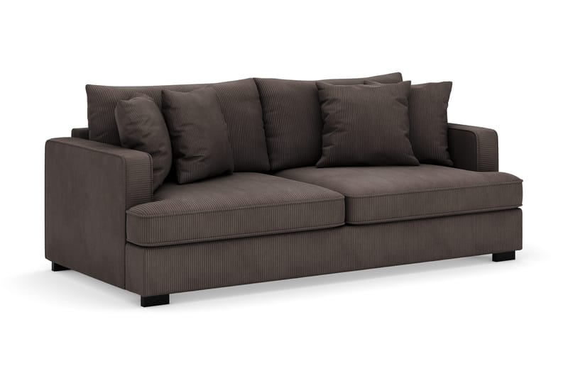 Rossita 3-istuttava Syvä Sohva Vakosametti - Tummanharmaa - Huonekalut - Sohva - 3:n istuttava sohva